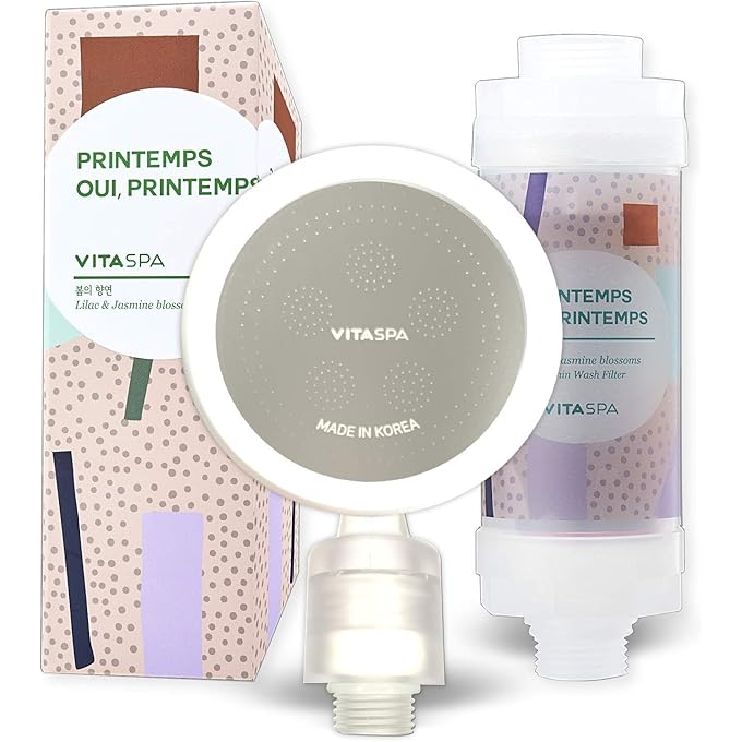 Vitaspa Vitamin C Shower Head Filter Set Made in Korea (Pink) - Exellent Skin & Hair Enhancement, Aroma Therapy, Remove Chlorine & Impurities/Gifts idea For Her/Him, wife, girlfriend - Image 1